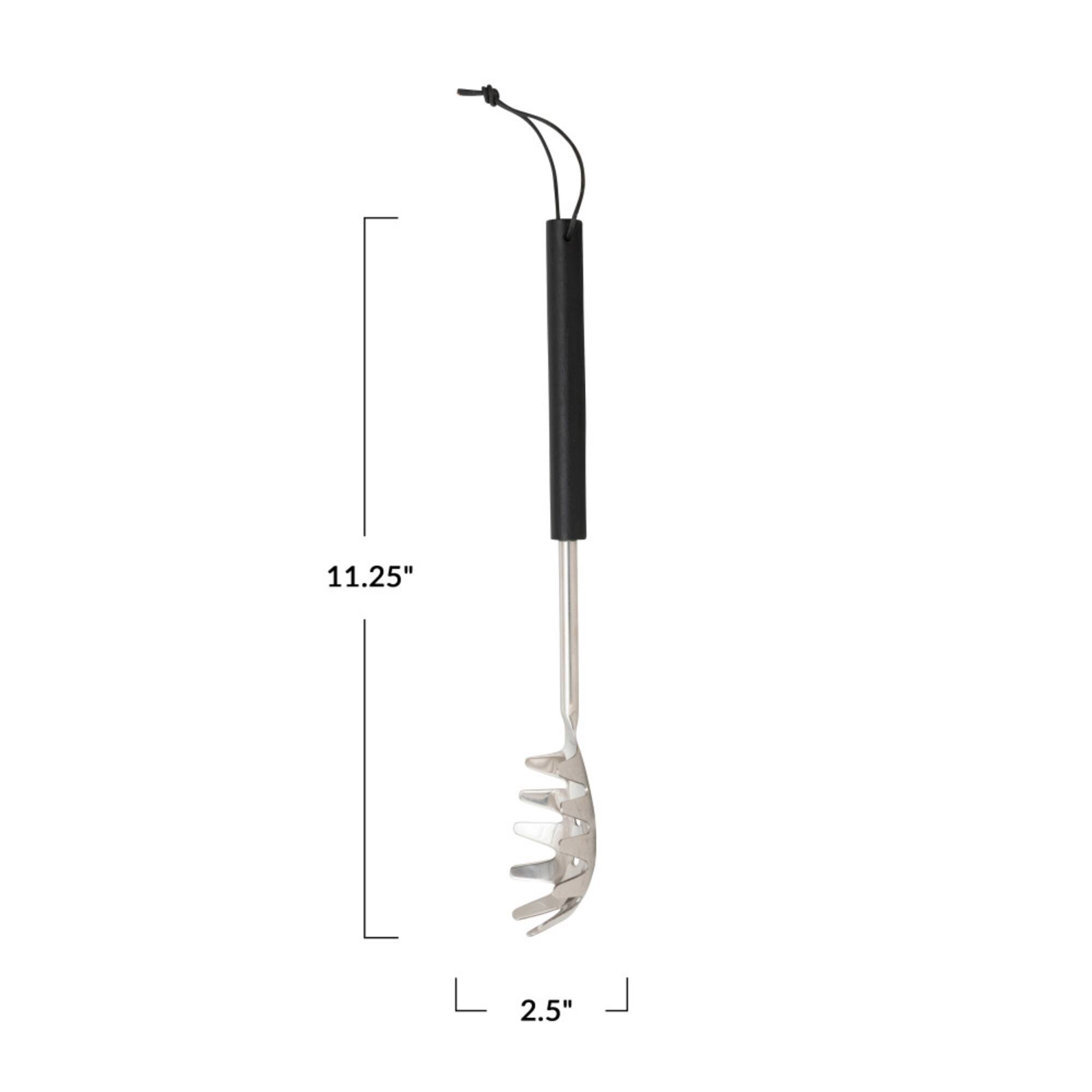 Hello Honey® Stainless Steel Slotted Pasta Server with Wood Handle